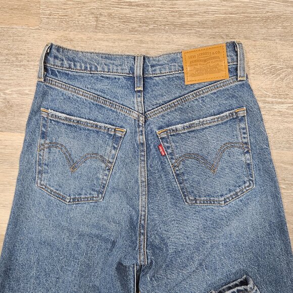Levi’s Premium Ribcage Straight Ankle Jeans Women’s Size 26 High Rise Button Fly - Picture 7 of 11
